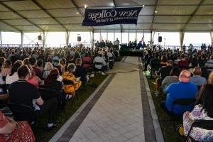 Commencement Ceremony from the back of the tent.